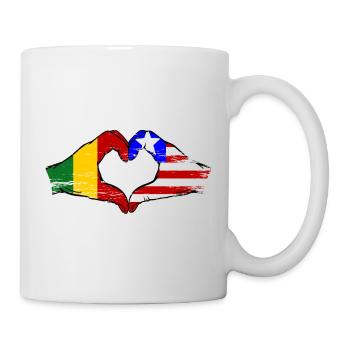 Mains du drapeau Mali du Libéria Mains de cœur utilisées - Mug blanc - blanc - Droite