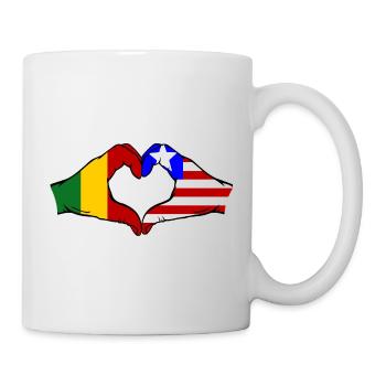 Mali_Liberia_Flagge_Haende_Herzform - Mug blanc - blanc - Droite