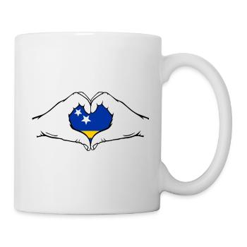 Curacao_Flagge_Hände_Herzform - Mug - white - Right