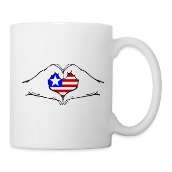 Liberia_Flagge_Haende_Herzform - Mug blanc - blanc - Droite