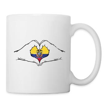 Ecuador Flagge Hände Herzform used - Tasse - Weiß - Rechts