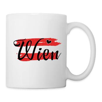 Flagge Österreich Wien - Tasse - Weiß - Rechts
