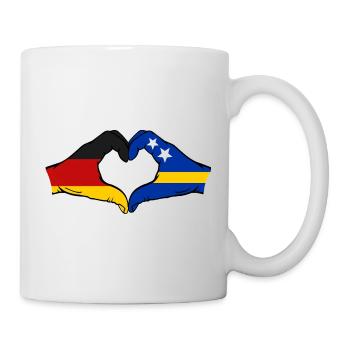 Deutschland_Curaçao_Flagge_Haende_Herzform_used - Mug - white - Right