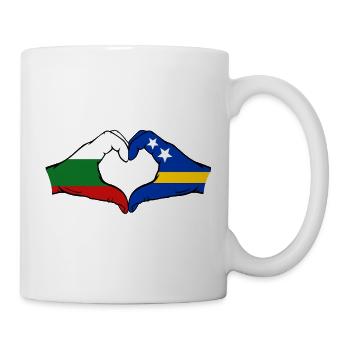 Bulgaria Curaçao Flag Hands Heart Shape - Mug - white - Right