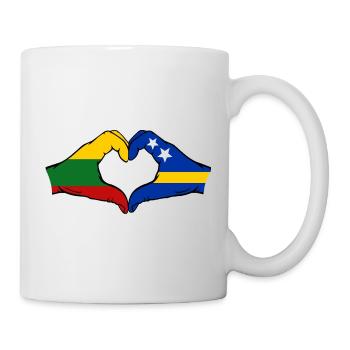 Drapeau de Lituanie Curaçao Mains en forme de cœur - Mug blanc - blanc - Droite