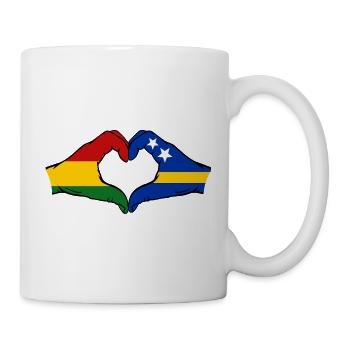 Bolivia Curacao Flag Hands Heart Shape - Mug - white - Right