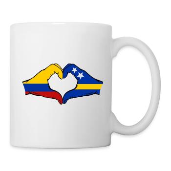 Colombia Curacao Flag Hands Heart Shape - Mug - white - Right