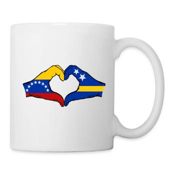 Venezuela Curacao Flag Hands Heart Shape - Mug - white - Right