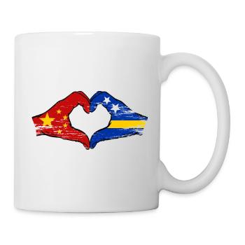 China Curacao flag hands heart shape used - Mug - white - Right