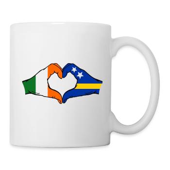 Ireland Curacao Flag Hands Heart Shape - Mug - white - Right