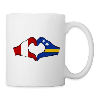 Peru Curacao Flag Hands Heart Shape - Mug - white - Right