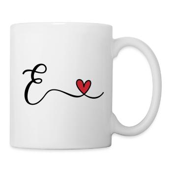 Buchstabe E Monogramm - Tasse - Weiß - Rechts