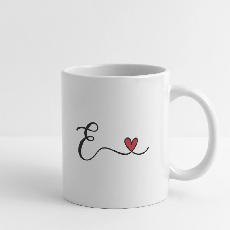 Buchstabe E Monogramm Tasse