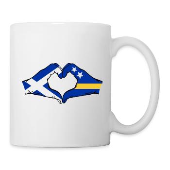 Drapeau de l’Écosse Curacao Mains en forme de cœur - Mug blanc - blanc - Droite