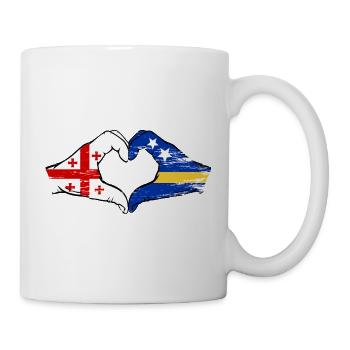 Georgia Curacao Flag Hands Heart Shape Used - Mug - white - Right