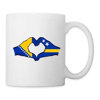 Bosnia Curacao Flag Hands Heart Shape - Mug - white - Right