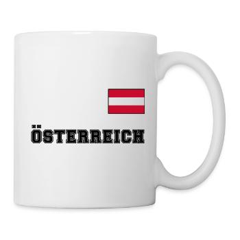 ÖSTERREICH Trikot Look - Flagge Fahne auf Brust - Tasse - Weiß - Rechts