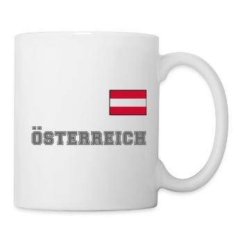 ÖSTERREICH Trikot Look - Flagge Fahne auf Brust - Tasse - Weiß - Rechts