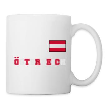 ÖSTERREICH Trikot Look - Flagge Fahne auf Brust - Tasse - Weiß - Rechts