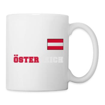 ÖSTERREICH Trikot Look - Flagge Fahne auf Brust - Tasse - Weiß - Rechts