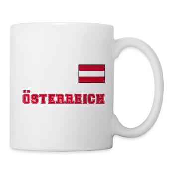 ÖSTERREICH Trikot Look - Flagge Fahne auf Brust - Tasse - Weiß - Rechts