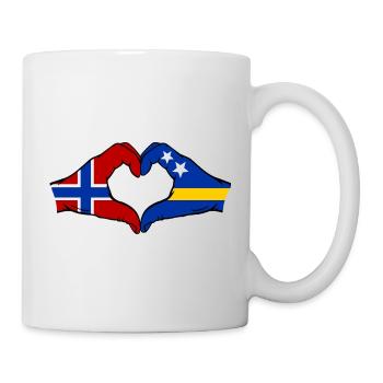 Norway Curacao Flag Hands Heart Shape - Mug - white - Right