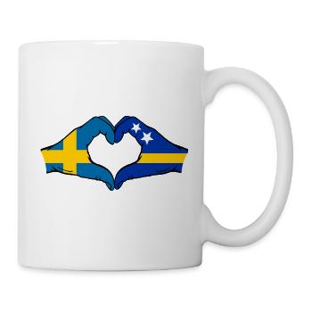 Schweden Curacao Flagge Hände Herzform - Tasse - Weiß - Rechts