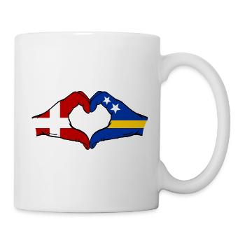 Denmark Curacao Flag Hands Heart Shape - Mug - white - Right