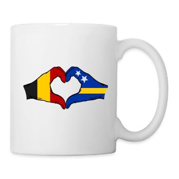 Belgium Curacao Flag Hands Heart Shape - Mug - white - Right