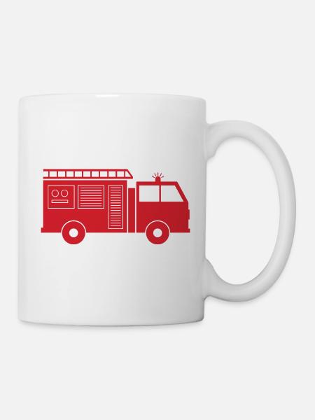 Feuerwehrauto - Tasse - Weiß