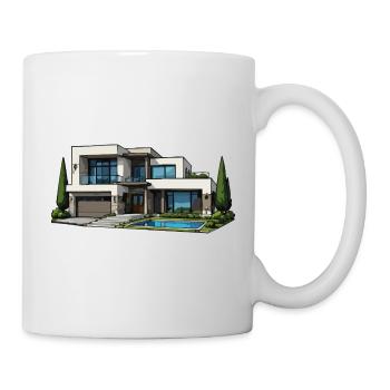 Moderne Villa mit Pool - Tasse - Weiß - Rechts