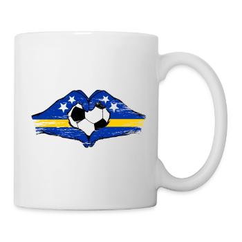Curacao flag hands heart shape used - Mug - white - Right
