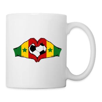 Drapeau du Sénégal Mains en forme de cœur - Mug blanc - blanc - Droite