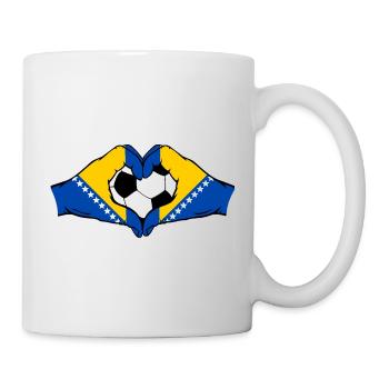 Bosnische Flagge Fußballherz - Tasse - Weiß - Rechts