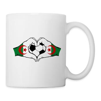 Algeria Flag Hands Heart Shape Football - Mug - white - Right
