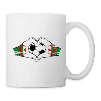 Algerien Flagge Hände Herzform Fußball - Tasse - Weiß - Rechts