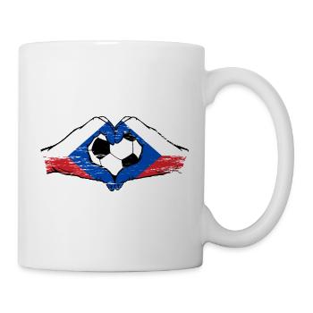 Tschechien Flagge Fußball Herz - Tasse - Weiß - Rechts