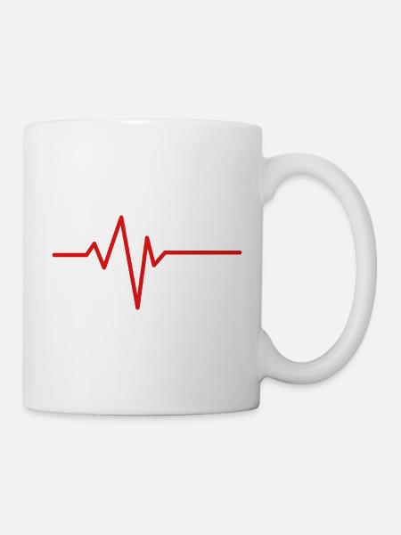 Herzschlag-Kardiogramm - Tasse - Weiß