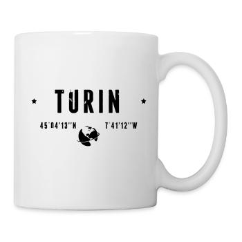 Turin, Italie, coordonnées GPS, globe - Mug blanc - blanc - Droite