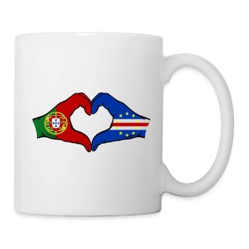 Portugal Cap Verde Flagge Hände Herzform - Tasse - Weiß - Rechts