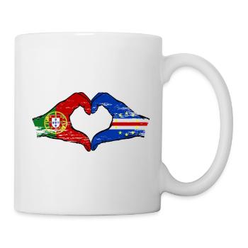 Portugal Cap Verde Flagge Hände Herzform used - Tasse - Weiß - Rechts