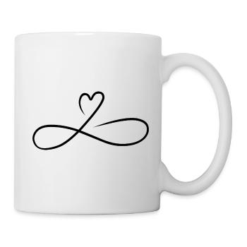 Signe minimaliste d’infini avec cœur - Mug blanc - blanc - Droite