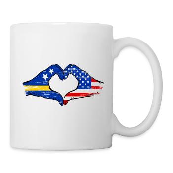 Curacao_USA_Flagge_Haende_Herzform_used_used - Mug blanc - blanc - Droite