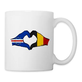 Kap Verde Belgien Flagge Hände Herzform  - Tasse - Weiß - Rechts