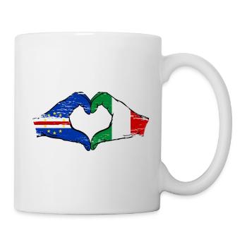 Kap Verde Italien Flagge Hände Herzform used - Tasse - Weiß - Rechts