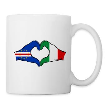 Kap Verde Italien Flagge Hände Herzform - Tasse - Weiß - Rechts