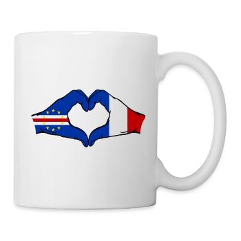 Drapeau du Cap-Vert France, mains en forme de cœur utilisées - Mug blanc - blanc - Droite