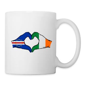 Kap Verde Irland Flagge Hände Herzform - Tasse - Weiß - Rechts