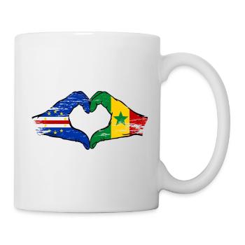 Kap Verde Senegal Flagge Hände Herzform used - Tasse - Weiß - Rechts
