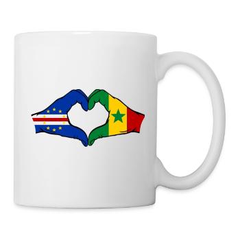 Kap Verde Senegal Flagge Hände Herzform - Tasse - Weiß - Rechts